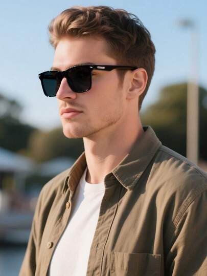 Retro Square Plastic Sunglasses, Fashion Classic Model, Suitable For Outdoor, Travel, Beach, Casual, Summer, Driving, UV Protection For Men And Women For Summer Beach Vacation,Outdoor,Travel