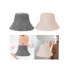 Gorro de fieltro para sauna, gorro de baño, gorro de sauna de 15,5 de diámetro, duradero, buena absorción de agua, lavado a mano, recomendado, portátil para hombres y mujeres HOTF - Blanco 2 - Ver 9
