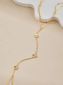 1pc 925 Sterling Silver Personalized Letter O Zirconia Linked Toe Ring & Ring Set, Design-Oriented Multi-Element Beaded Accessory, Suitable For Party, Banquet, Beach Vacation Outfits, Layerable Jewelry, Great Gift For Lover, Bestie, Mom - Style Seven - View 3