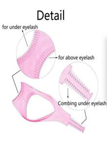 1 pieza Herramienta de maquillaje 3 en 1 para sombra de ojos, peinilla de pestañas y plantilla de delineador de ojos, aplicador de maquillaje reutilizable que ayuda a lograr pestañas y delineado de ojos perfectos
