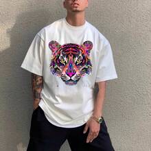 1/2/3pcs Colorful Tiger Themed Heat Transfer Patches, Durable Plastic, Washable And Easy To Iron, Suitable For DIY T-Shirts, Sweatshirts, Jeans, Backpacks, Handbags, Pillows, Vintage Baseball Caps - Holiday Decoration Stickers - Multicolor - View 7