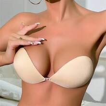 Sticky Bra, Backless Strapless Bra Push Up, Adhesive Invisible Lift Up Bras,For Women Backless Dress Reusable With Nipple Covers - Multicolor - View 2