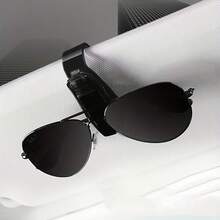 1 件黑色多功能汽车太阳镜夹，简约实用，遮阳板安装眼镜架，可调节夹子，理想礼物 - 黑色 - 查看 7