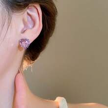 6pc Minimalist Versatile Heart Design Jewelry Set, High-End Feel - Purple - View 5