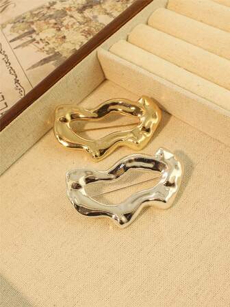 Hollow Geometric Brooch, Fashionable High-End Versatile Pins, Wholesale Jewelry Accessories