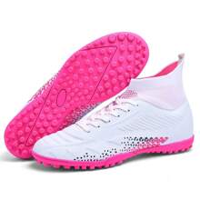 1 Pair Unisex Firm Ground Soccer Cleats, Suitable For Outdoor Artificial Grass Training, Indoor Field, Professional Team Sports, Football/Rugby Shoes With Lace-Up, Anti-Slip Rubber Sole, Lightweight High-Performance Design