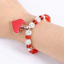 1 件女士心形串珠手链，适合日常佩戴