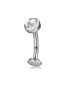 AVYRING 1pc Titanium Belly Button Ring, 14G Cubic Zirconia Navel Jewelry, 10MM Internally Threaded Long Bar Navel Barbell Stud Flat Back Belly Piercing - Multicolor - View 7