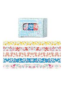 5 Rollen Blumen Handbuch Klebeband in Geschenkbox, personalisiertes DIY Handbuch dekoratives Washi Klebeband als Geschenk für Mitschüler und Freunde, Geschenke zum Schulanfang
