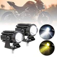 2pcs 60W Driving LED Lights Motorcycle Headlight 60W Double Color White 6000K High Beam Amber 3000K Low Beam LED Fog Sport Lights For Cars ATV UTV Motorcycle Car Accessories Car Must Haves Accesorios Para El Carro Car Light
