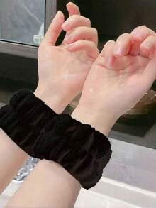 2pcs Facial Wrist Strap Towel, Absorbent Strap Wrist, Washband Face Wash Straps, Reusable Spa Headband Wrist, Microfiber Headband, Wristbands For Women, Facial Make-Up Hairbands Adjustable Elastic, For Yoga Sports Sweat Absorber Strap - Multicolor - View 9
