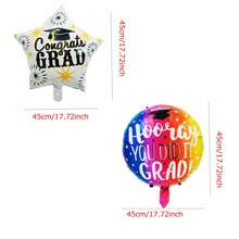 10pcs 18inch Grad Round Star Foil Balloons Congratulation Graduation Helium Balloon Graduation Party Decorations