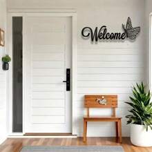 1 Piece Of Simple And Elegant Butterfly Welcome Decoration Sign And Plaque. It Is A Simple Metal Wall Art Handicraft For Entrance Wall Decoration. It Is Highly Suitable For Home And Office Decoration, And Is An Ideal Choice For The Living Room