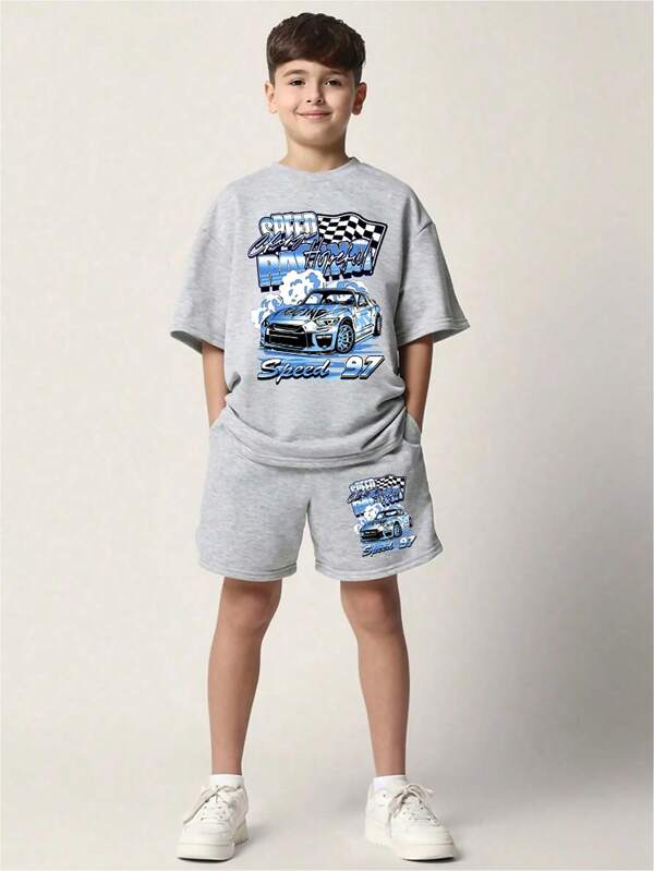 Toddler Boys' Car Print Short Sleeve Top & Shorts Set