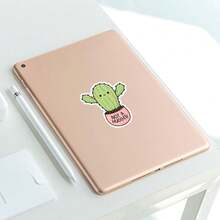 3 英寸“Not A Hugger 仙人掌贴纸 - 非常适合笔记本电脑、水瓶、日记本和个人空间 | 非常适合植物爱好者、幽默爱好者、内向者和讽刺爱好者 | 送给朋友、家人和同事的理想礼物 | 有趣的贴纸，适合多肉植物主题装饰、个人界限和沙漠氛围” - 3吋/7.62厘米 - 查看 2