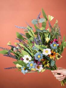 50cm-Artificial Flowers Fake Daisy Sunflower Flowers Wildflowers Summer Wedding Bouquet Faux Wildflowers For Home Indoor Room Table Vase Decoration,Garden Decor,Outdoor Plant,Gardening,Fake Flowers,Fall Decor,Autumn - Multicolor - View 11