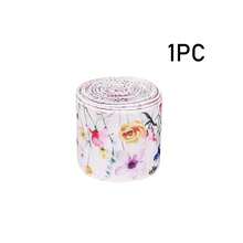 1Roll/2 Rolls 2.5inch Pink Rose Flower Wired Edge Ribbon Watercolor Floral Craft Fabric Ribbon For Spring Wreath Bow DIY Wrapping Party Decor - Multicolor - View 11