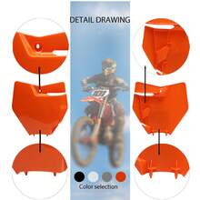 Placa de número de motocross enduro de PowerMotor, accesorios para motocicleta, moto de cross para KTM EXC XC SX XC-F SX-F SMR de 125 a 450, placa de número universal de motocross - Unitalla - Ver 7