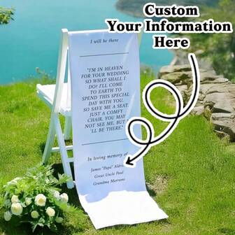 Reserved Wedding Memorial Chair Sign, Customized Fabric Banner, Memorial Loved One's Wedding Chair Banner, Personalized Wedding Memorial Sign, Perfect Memorial Item For Loved Ones, Perfect Wedding, Wedding Surprise