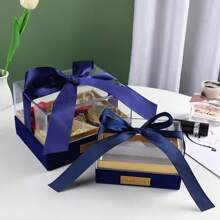 Customized Transparent Gift Box With Elegant Ribbon, Ideal Gift Choice. Customized Ribbon With Name, Wishes Or Special Dates To Make The Gift More Personalized. Suitable For Birthday, Anniversary And Other Occasions. Available In Multiple Box And Ribbon Colors.