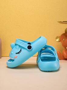 1 Pair Baby Girls Comfortable Fashion Casual Lightweight Cute Cartoon Beach Sandals, Suitable For Summer - Blue - View 4