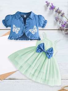 Young Girls Dresses - Green - View 5