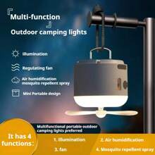 RAF Mosquito Repellent,4 In 1 Multi-Functional Camping Mosquito Repellent Light, Camping Light With Fan/Lighting/Air Humidification/Mosquito Repellent Spray Function, Waterproof Rechargeable LED Camping Light, Suitable For Outdoor Camping, Student Dormitory Use Of Multi-Functional Lighting, Mosquito Repellent Light