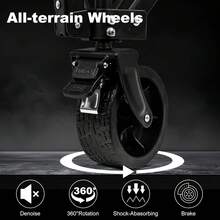 Carritos plegables, carritos de camping para exteriores, carritos de playa con ruedas grandes, carritos de la compra multiusos para camping, deportes y actividades al aire libre - Negro - Ver 10