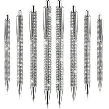 1-4pcs Creative Colorful Metal Sparkling Diamond-Embellished Ballpoint Pens With Retractable Nib, Suitable For School Office Writing Work, School Stationery, Gifts,Back To School .For Birthday Wedding Valentine's Day Gift