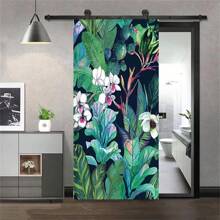 Custom Size Geometric Door Stickers Self Adhesive Waterproof Tropical Scenery Scenery Home Room Door Wrap Mural Cover Wallpaper Wall Decor Room Decor