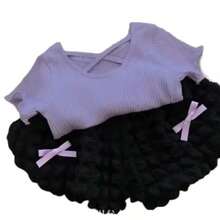 CONJUNTO DE SHORT Y PLAYERA PARA NIÑA - Lila Púrpura - Ver 3