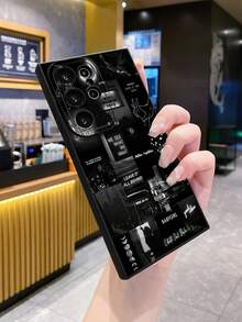 1pc Graffiti Camera Protection Anti-Drop Phone Case Compatible With Apple, Compatible With Galaxy, Compatible With Infinix, Compatible With Redmi, Compatible With OPPO, Compatible With VIVO, Compatible With Realme,International Version, Not The Domestic Version - Black - View 4