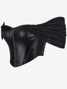 Women Solid Color Corset, Strapless Backless Shapewear Top, Slim Fit Bustier Top For Outer Wear - Black - View 4