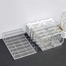 1 个塑料小号 7 格/1 个大号 7 格桌面抽屉式化妆品/眼影盘收纳盒、整理器 - 無色 - 查看 3