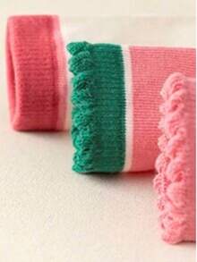 5 Pairs/Set Girls Kids Heart, Flower, Rabbit, Strawberry Cartoon Style Soft Polyester Knit Mid-Calf Long Socks - Multicolor - View 11