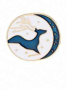 1pc Cartoon Creative Cute Elk Brooch, Fashion Personalized Alloy Badge, Bag Accessories, Kids Gift, Sisters Gift, Enamel Pin, Safety Pin, Cartoon Pin, Cute Pin, Fashion Pin, Fun Pin, Pins For Hats, Button Pins, Shoe Pins, Cheer Pins - Multicolor - View 8