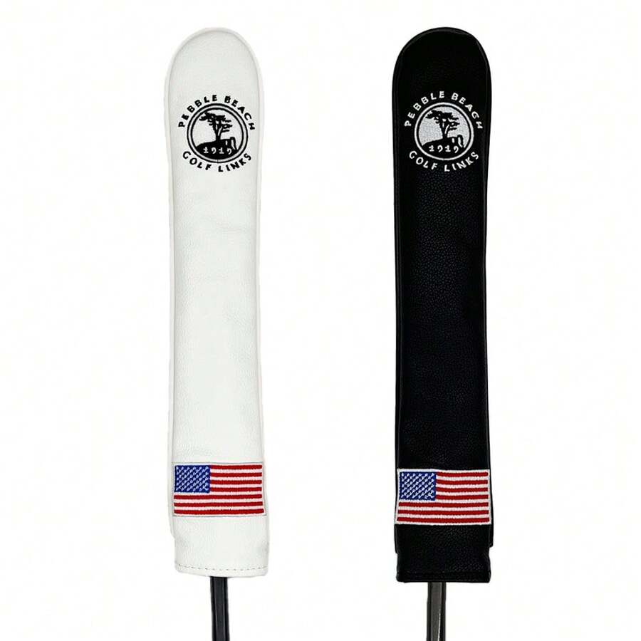1pc 1919 Digital Golf Positioning Rod Cover Embroidered Fashionable Waterproof And Durable, Available In Black And White Colors - متعدد الألوان - مشاهدة 1