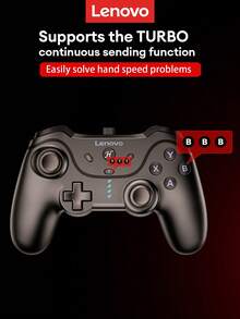 Lenovo 联想 P01 黑白游戏手柄，高游戏体验，低延迟，高精度摇杆，支持 TURBO，灵敏控制，霍尔效应，3 档调节，有线游戏控制器，兼容 Switch、电视、Android - 彩色 - 查看 5