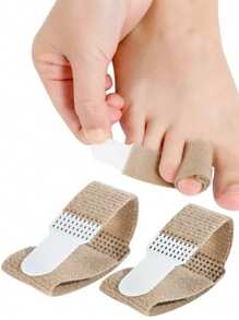 1-2 Peças Fita de Fixação para Dedos do Pé, Tamanho Médio/Grande Adulto Bandagens para Dedos, Design com Fivela de Gancho e Argola, Lavável e Reutilizável