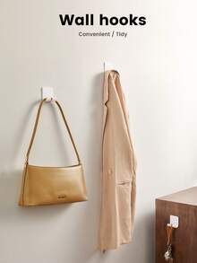 UGREEN 2Pcs ABS Stick Wall Hook Hanger Holder For Power Line Key Cable Organizer - White - View 2