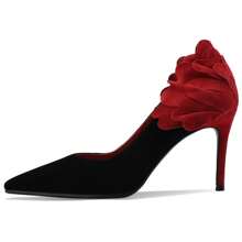 TDD Floral High Heels For Women Stiletto Pointed Toe Pumps Closed Toe Dressy Comfortable Sexy Elegantes Faux Suede Wedding Slip On Formal Prom Sparkly 3 Inch Shoes