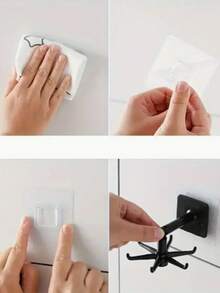 2pcs 360° Rotatable Pot Rack - No Drilling Required, Wall-Mounted, Expandable Black Plastic Kitchen Organizer Rack With Round Ceiling Storage Shelf, Suitable For Spoons, Ladles And More - Multicolor - View 5