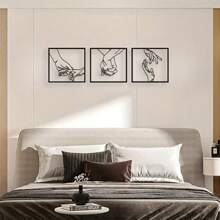 1-Piece Set Of Metal Hand-Held Wall Decorations, Minimalist Line Art Sculptures, Modern Love-Themed Hanging Decorations, Suitable For Homes, Offices, And Living Rooms. They Can Also Serve As Indoor Wall Crosses For Bedrooms During Thanksgiving And Valentine's Day.