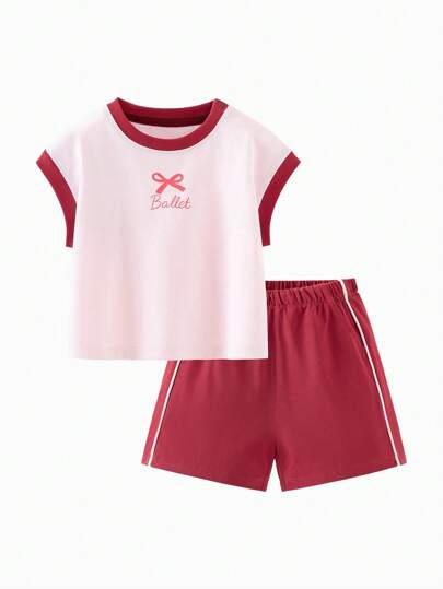 mini bala Short Sleeve Set Boys' And Girls' Baby Summer Short Sleeve Shorts Two Pieces Set