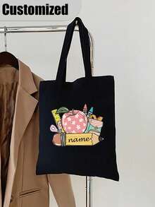 Customized Letters For Teacher'S Day Handbag,Printed Pattern Women'S Handbags, Reusable Shopping Bags, Foldable Large Capacity Casual Shopping Bags, Simple Bohemian Handbags, Suitable For Work, Travel, Shopping, Christmas Gifts For Women, Nurses, Teachers - Multicolor - View 8