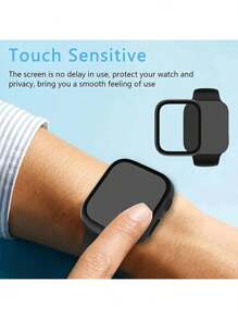 Privacy Protection Case Screen Protector, 26 Degree Touch Sensitive Ultra-Thin Glass Lightweight Cover Bumper Compatible With Apple Watch Ultra/Series 9/8/7/6/5/4/3/2/SE, 38/40/41MM,42/44/45/49MM
