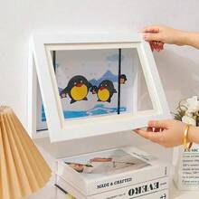 1/2pcs A4 Kids Artwork Frame Wood Paint Frames Changeable With Acrylic Front Opening Holds 150 Pictures, Art Frames For Kids Artwork With Mat Or Without Mat, Natural , Back To School Gifts