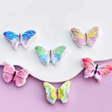 10 Stücke verschiedenfarbige Schmetterling Aufkleber mit flacher Rückseite, DIY Scrapbooking Handwerk Dekoration für Ohrringe, Haaraccessoires, Schmuckherstellung