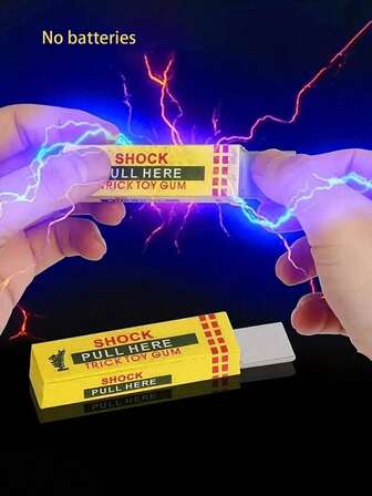1/3/5pcs Electric Shock Joke Chewing Gum, Shocking Toy, Gift, Gadget Prank Trick Gag, Funny Fool's Day Toy [Random Colors And Random Stripes]