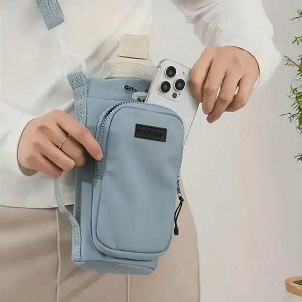 1pc Insulated Water Bottle Holder - Outdoor Design With Adjustable Strap And Spacious Zip Pocket, Great For Travel, Hiking, Camping And Outdoor Adventure, Lightweight And Perfect For Outdoor Enthusiasts